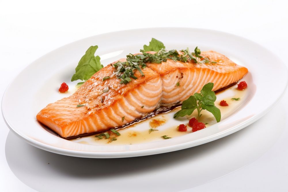 Seafood dish seafood salmon plate. AI generated Image by rawpixel.