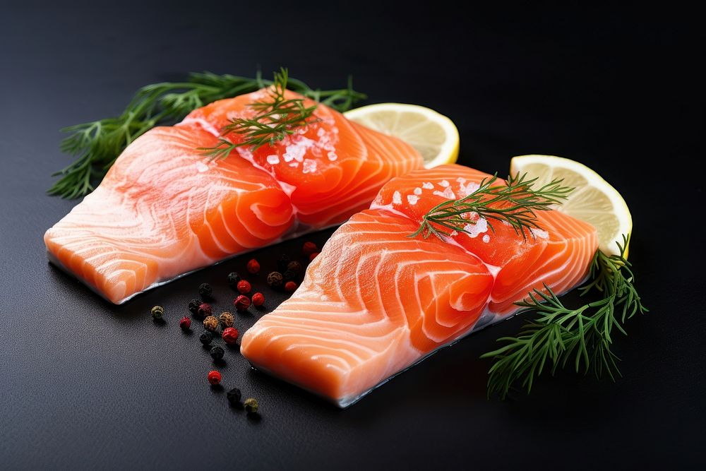 Salmon steaks Seafood seafood salmon dish. AI generated Image by rawpixel.