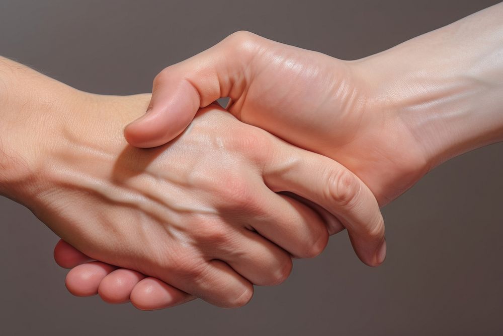 2 hands holding hands togetherness handshake agreement.