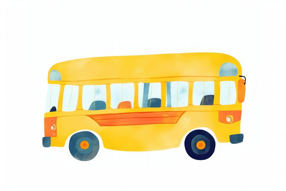 Bus school vehicle car white background. AI generated Image by rawpixel.