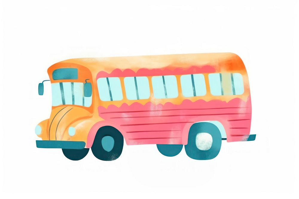 Bus school vehicle van white background. AI generated Image by rawpixel.