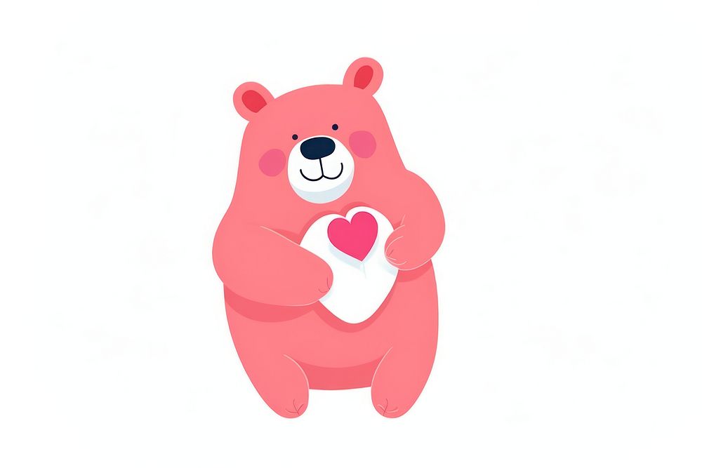 Bear holding love cartoon mammal cute. AI generated Image by rawpixel.