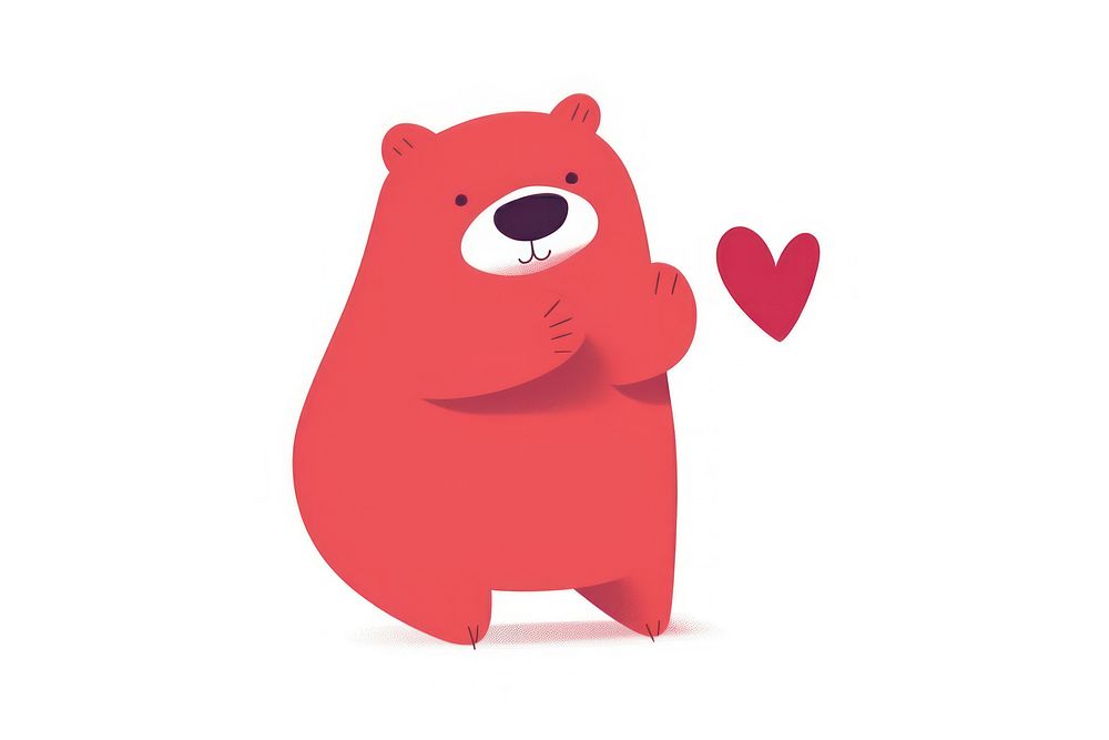 Bear holding love drawing mammal cute. AI generated Image by rawpixel.