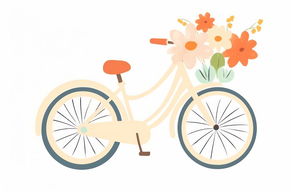 Bike carrying flowers bicycle vehicle wheel. AI generated Image by rawpixel.