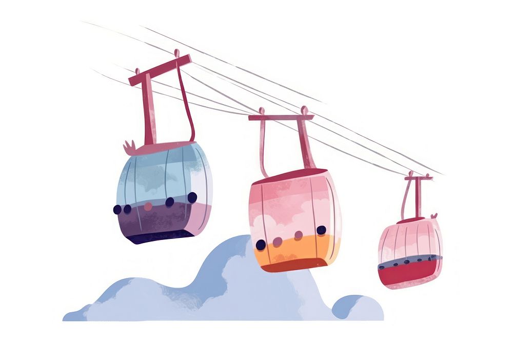 Cable car outdoors vehicle white background. AI generated Image by rawpixel.
