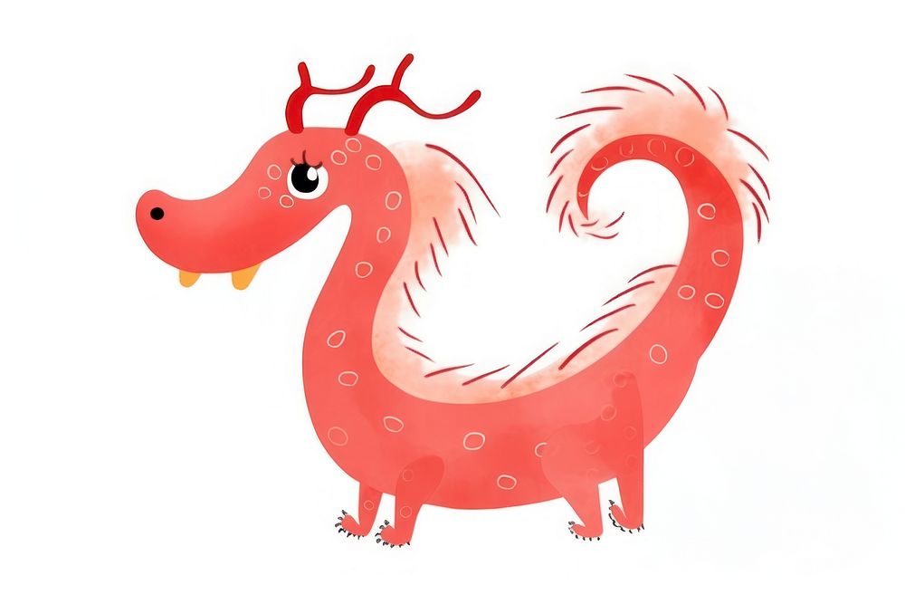 Chinese dragon animal white background representation. AI generated Image by rawpixel.