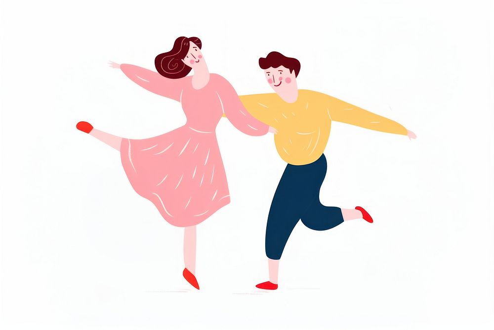 Couple slow dacing dancing drawing entertainment. AI generated Image by rawpixel.