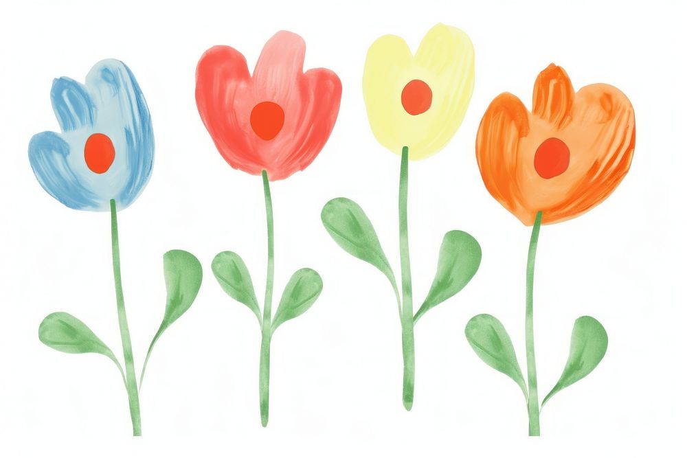 Flower painting petal tulip. AI generated Image by rawpixel.