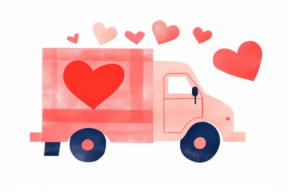 Heart truck vehicle transportation semi-truck. AI generated Image by rawpixel.