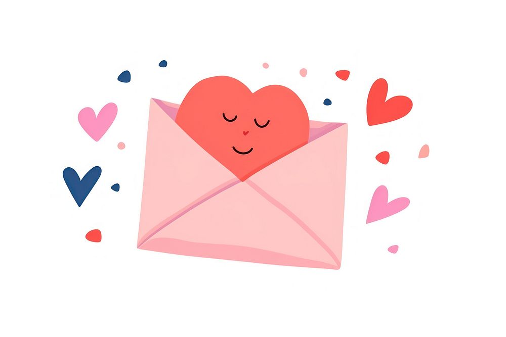 Love letter envelope white background creativity. AI generated Image by rawpixel.