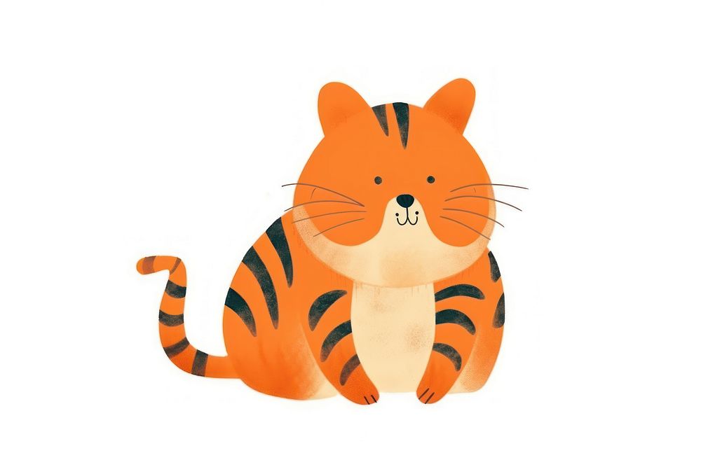 Tiger animal mammal white background. AI generated Image by rawpixel.