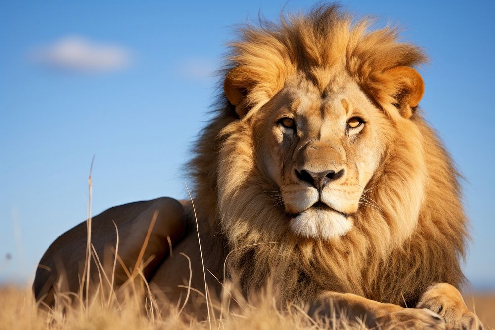 Male lion wildlife mammal animal. AI generated Image by rawpixel.