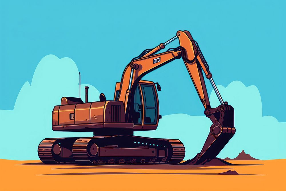 Excavator  construction technology. AI generated Image by rawpixel.
