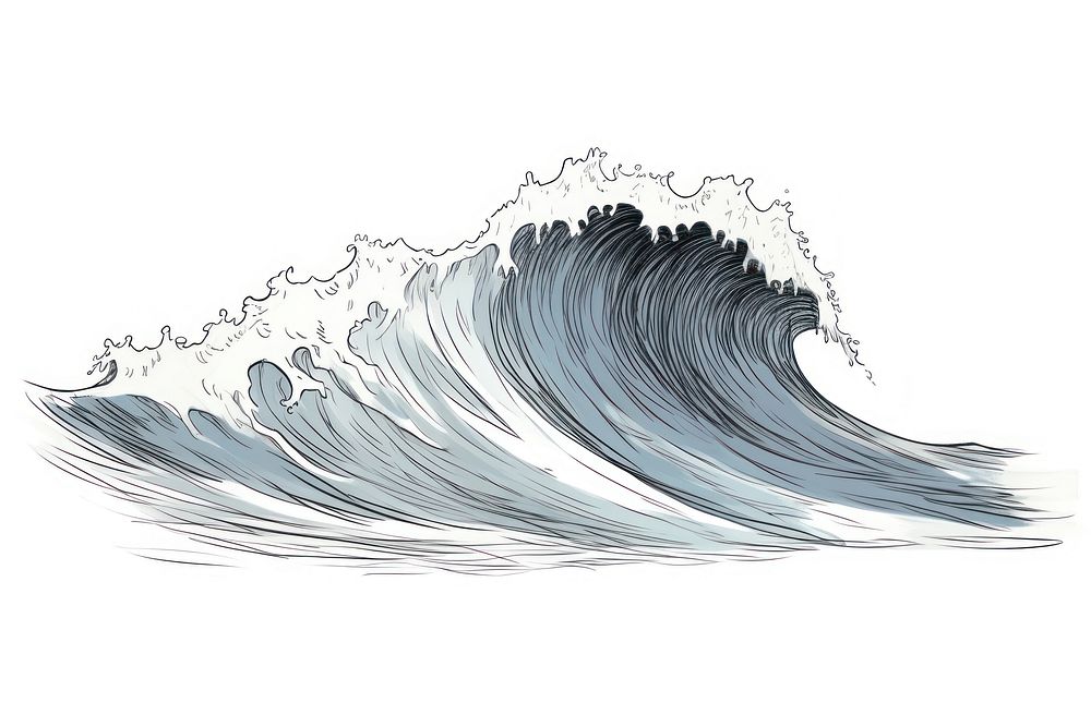 Wave sketch drawing nature.