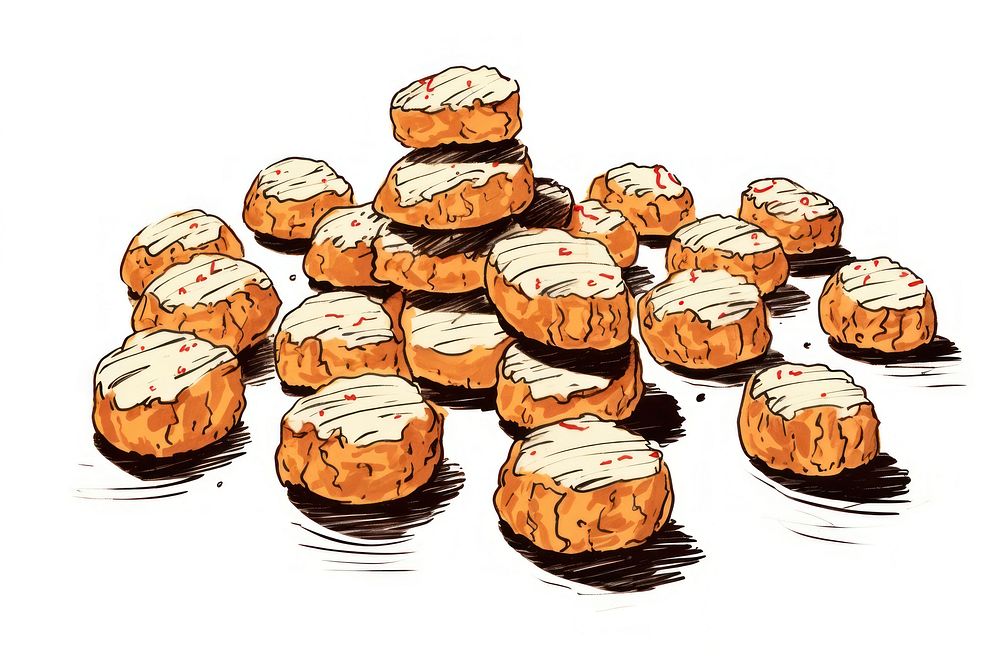 Bakery sketch food white background.