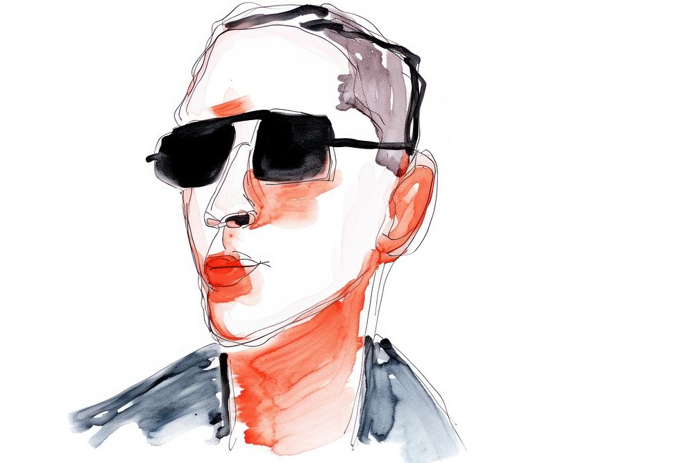 Brian sketch sunglasses drawing.
