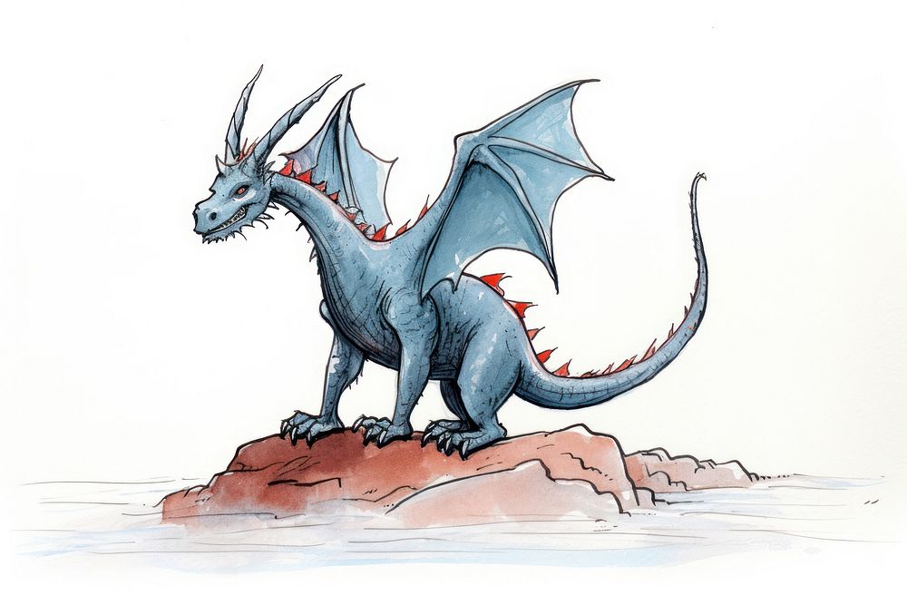 Dragon sketch animal representation.