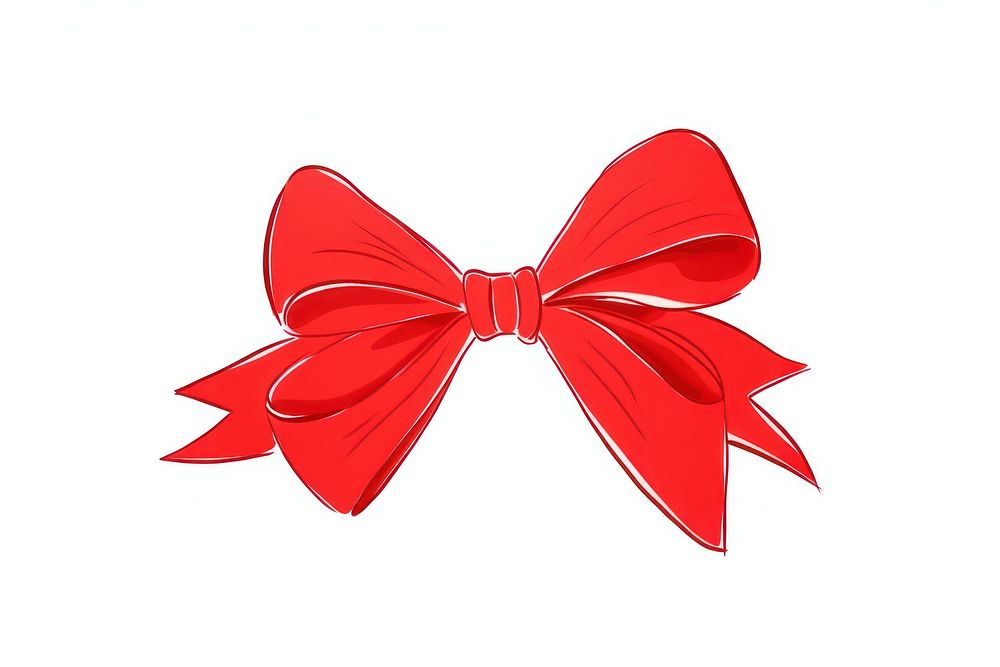 Gift bow red white background celebration accessories.