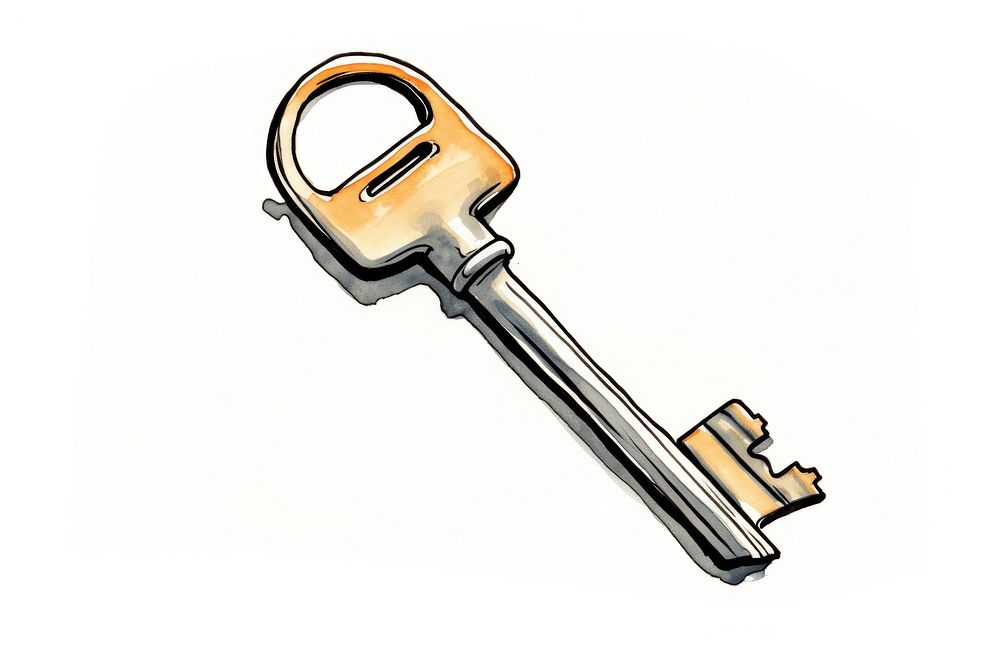 Key white background protection security.