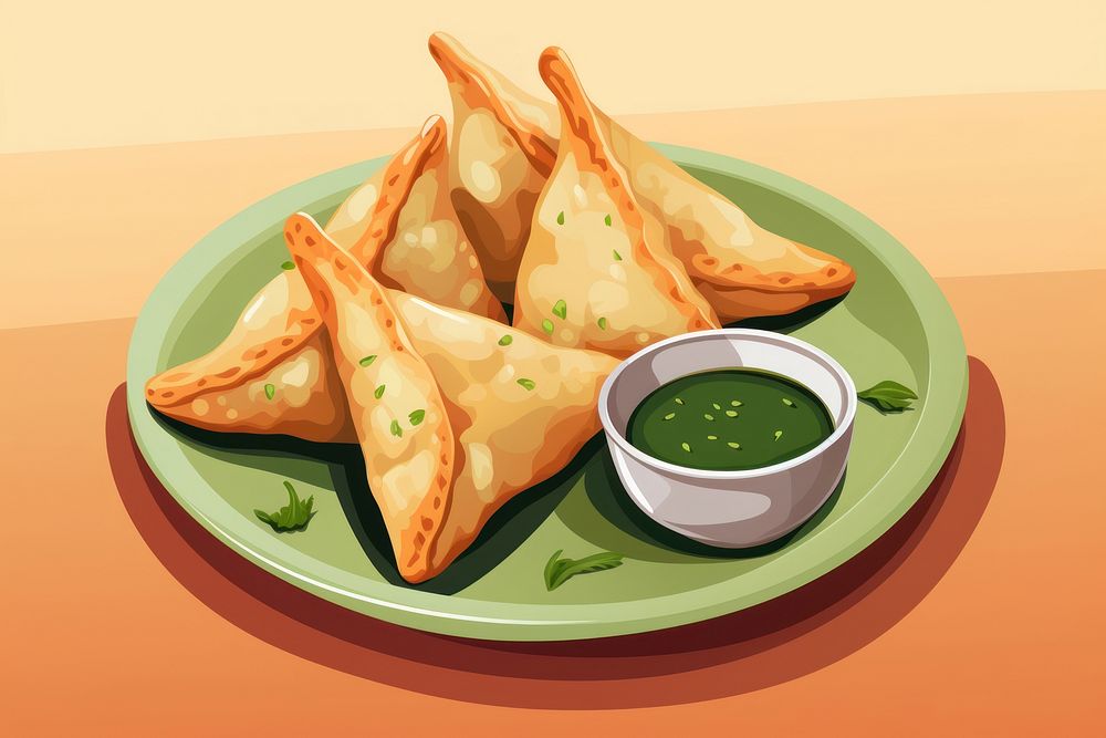 Indian Food food bread plate. AI generated Image by rawpixel.