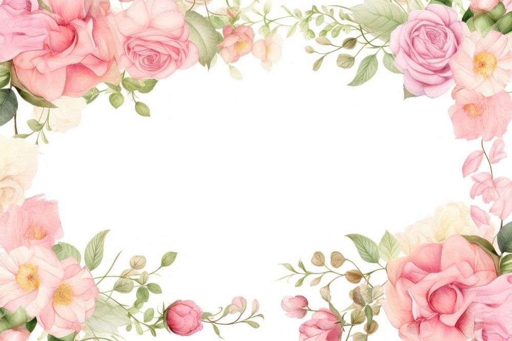 Rose border frame backgrounds pattern flower.