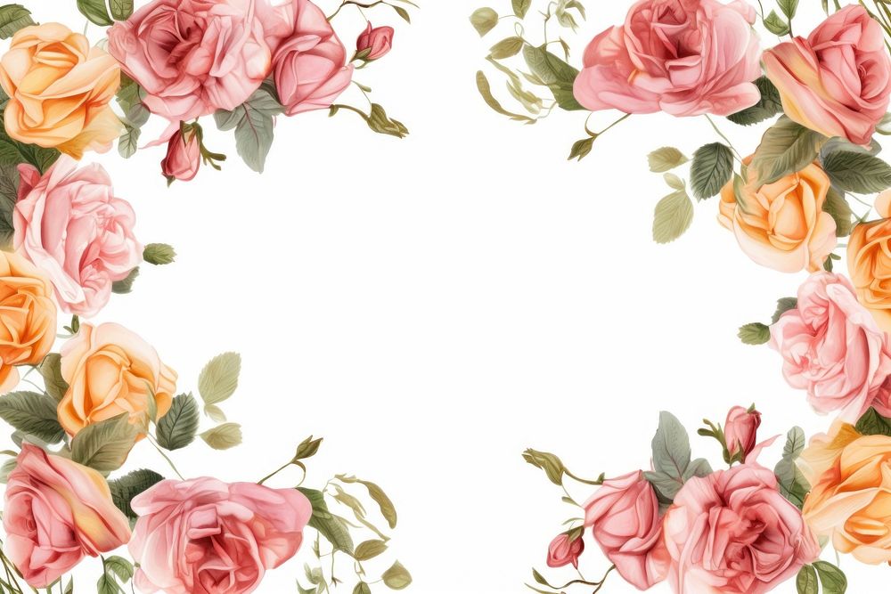 Roses border frame backgrounds pattern flower.