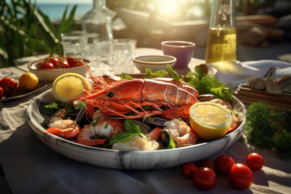 Seafood seafood lobster dinner. AI generated Image by rawpixel.
