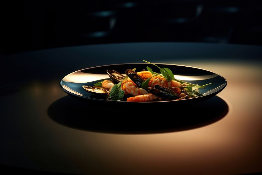 Seafood plate light dish. AI generated Image by rawpixel.