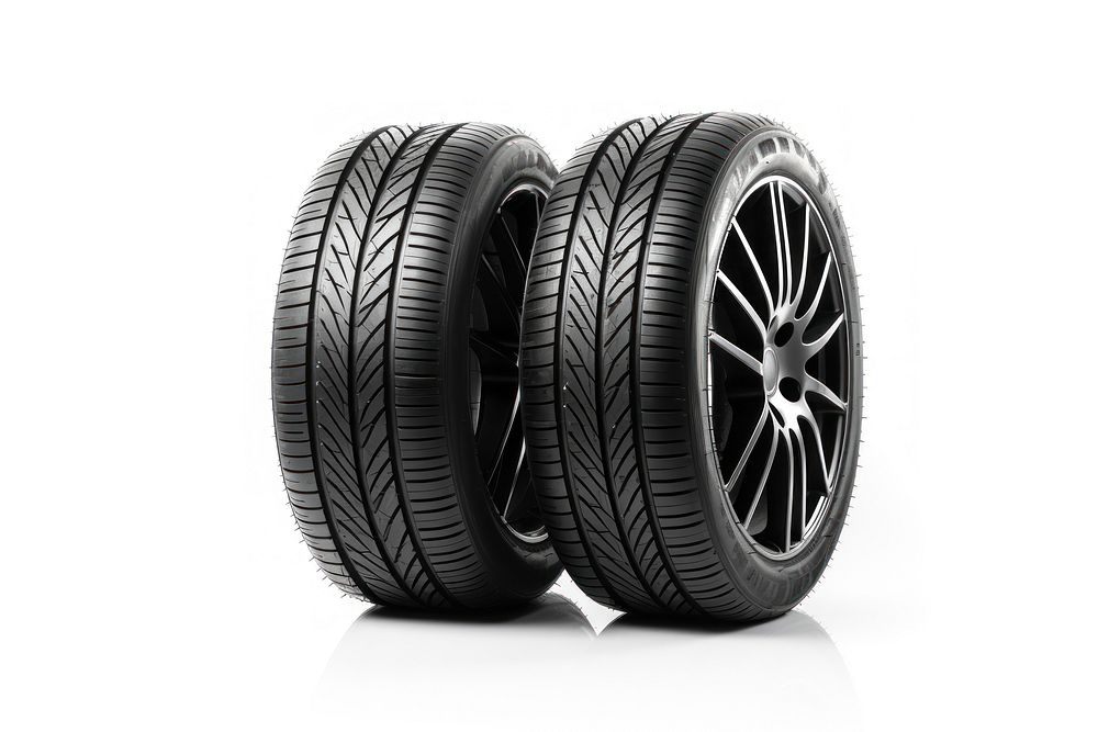Car tires wheel black white background.