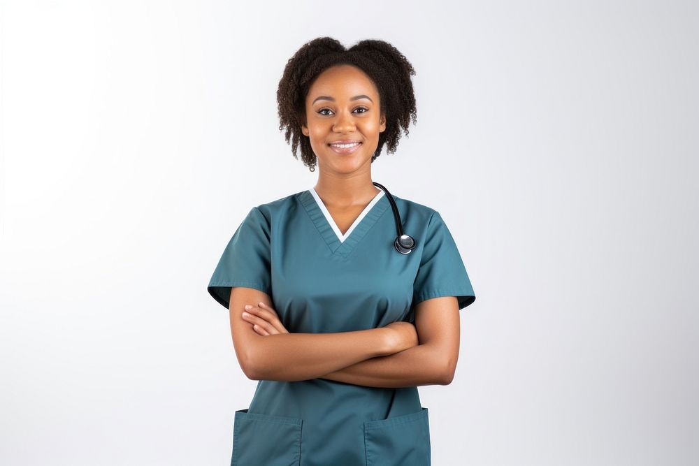African american nurse standing female.