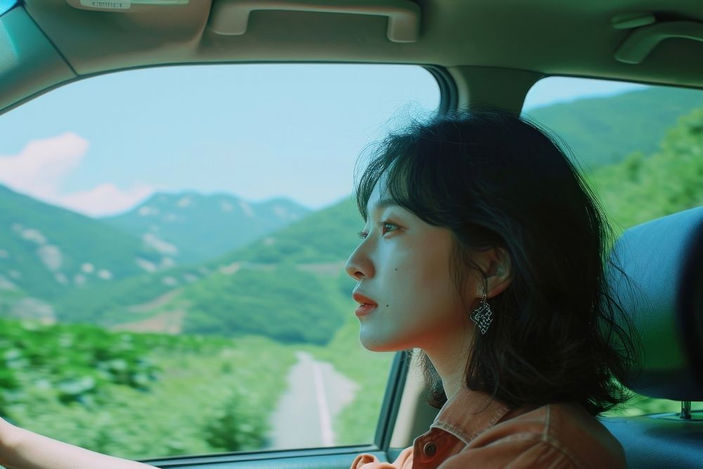 Korean girl vehicle driving adult.