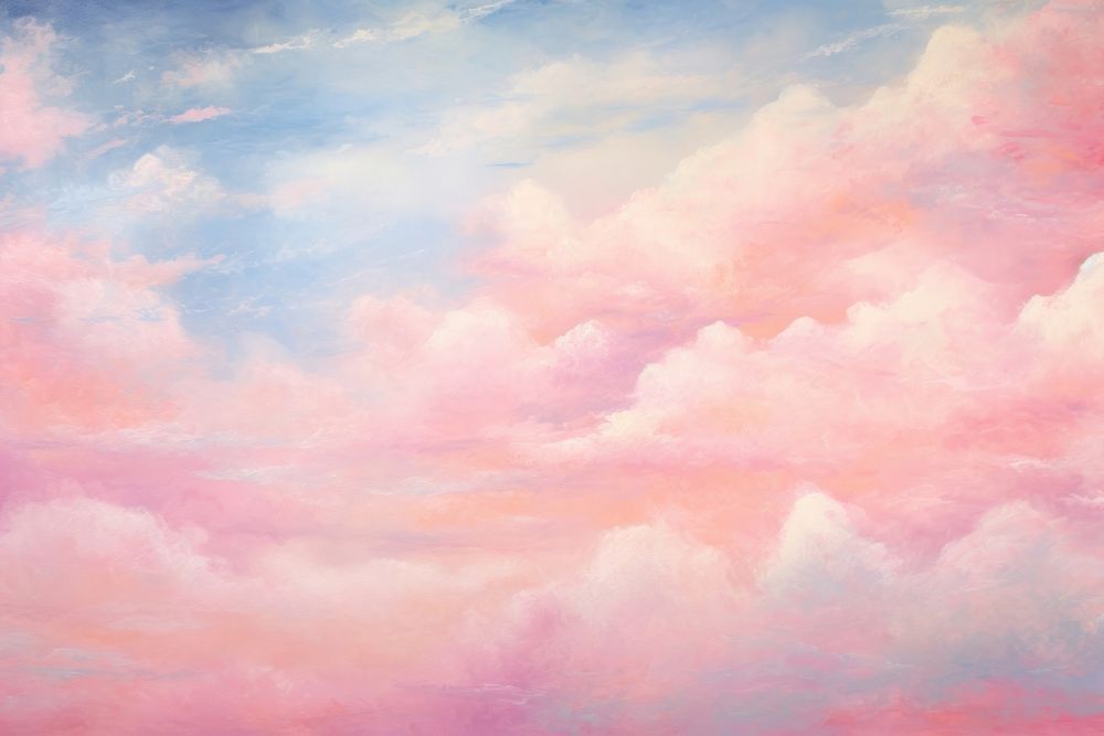 Pink clouds in a sky backgrounds painting outdoors.