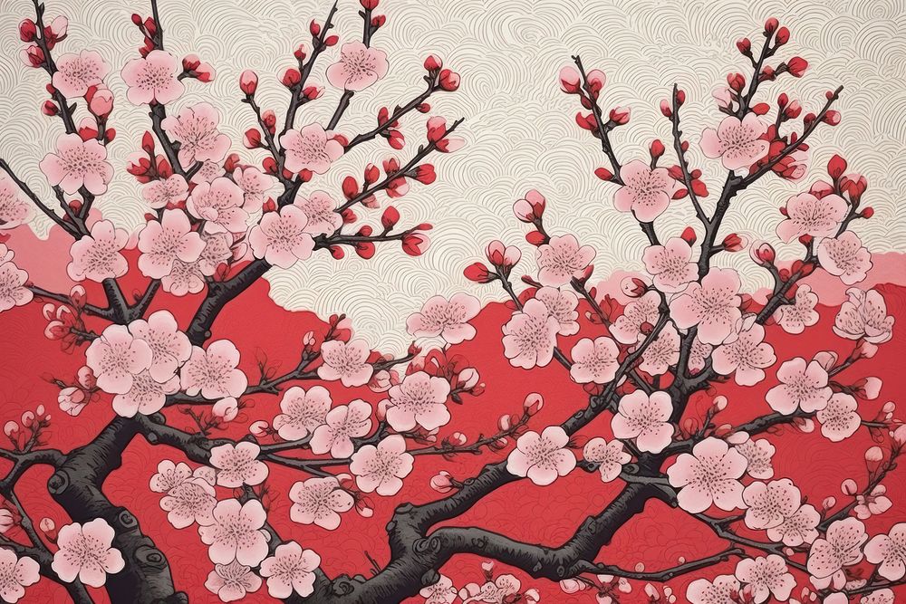 Sakura blossom flower nature. AI generated Image by rawpixel.