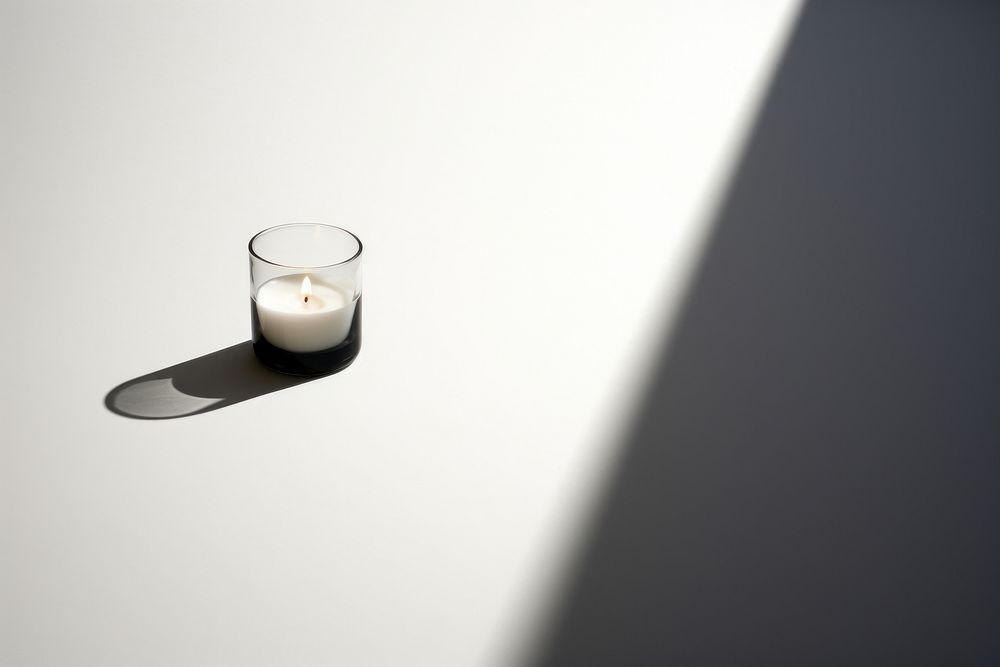 Candle shadow glass white.