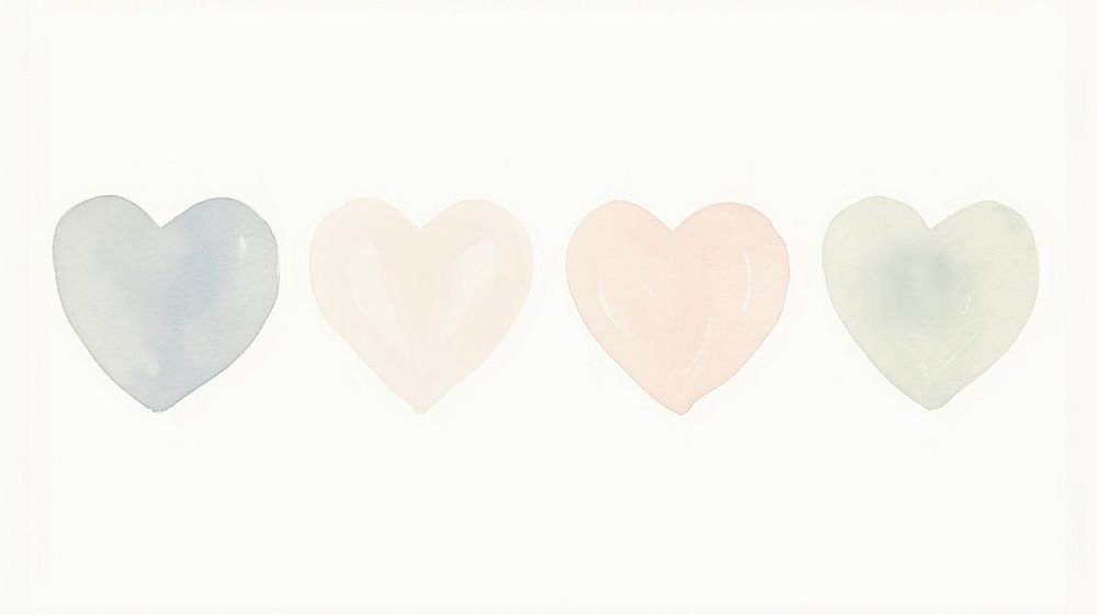 6 hearts divider watercolour illustration backgrounds white background creativity.