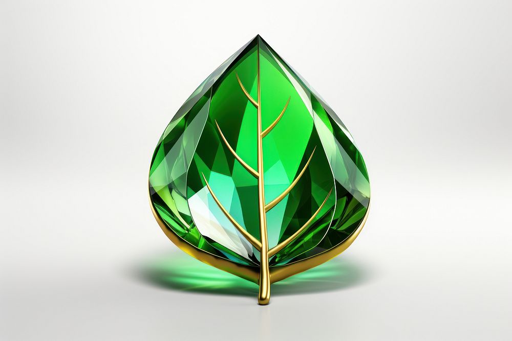 Meple leaf gemstone jewelry emerald.