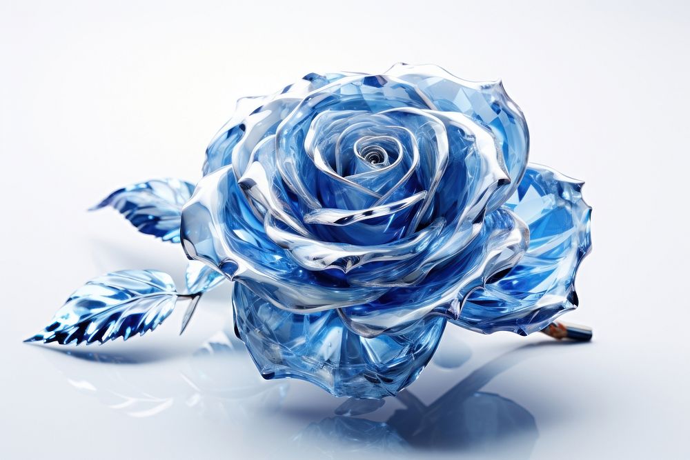 Blue rose jewelry flower white.
