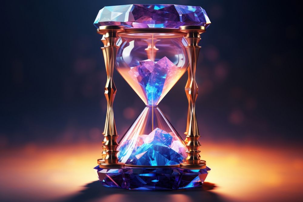 Sandglass crystal illuminated hourglass.