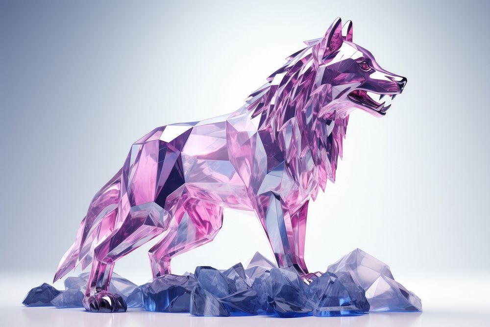 Wolf crystal animal mammal.