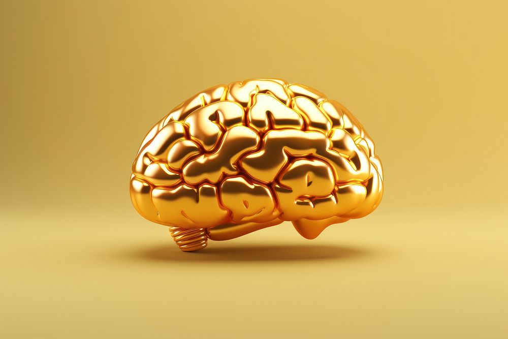 Golden plastic brain accessories accessory treasure.