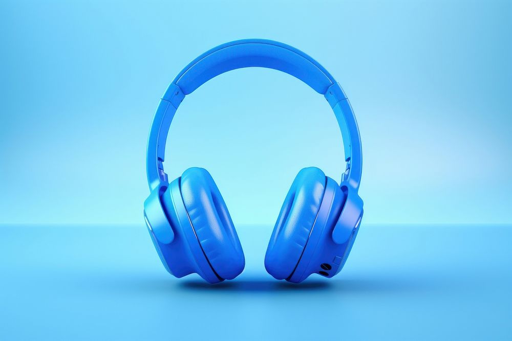 Blue headphones headset electronics technology.
