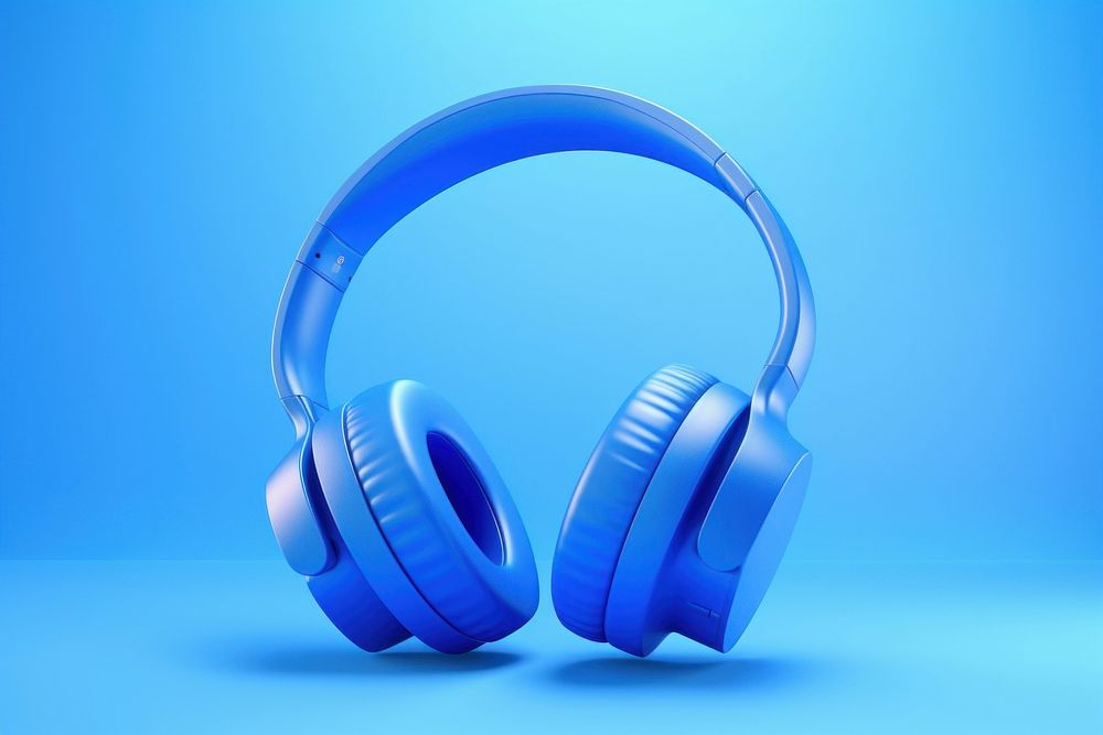 Blue headphones headset electronics technology.