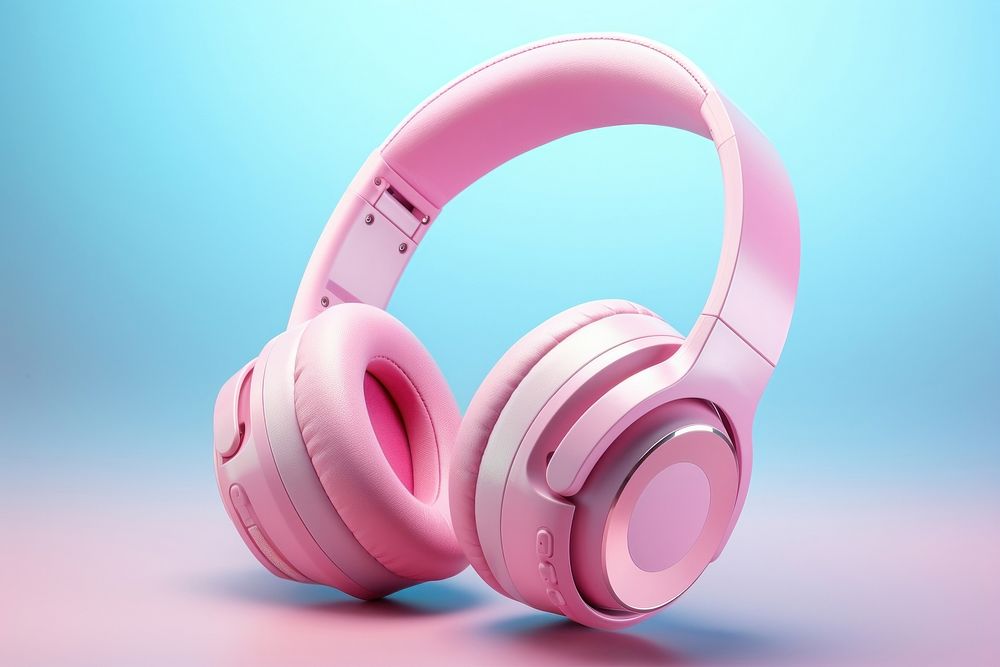 Pink headphones headset electronics technology.