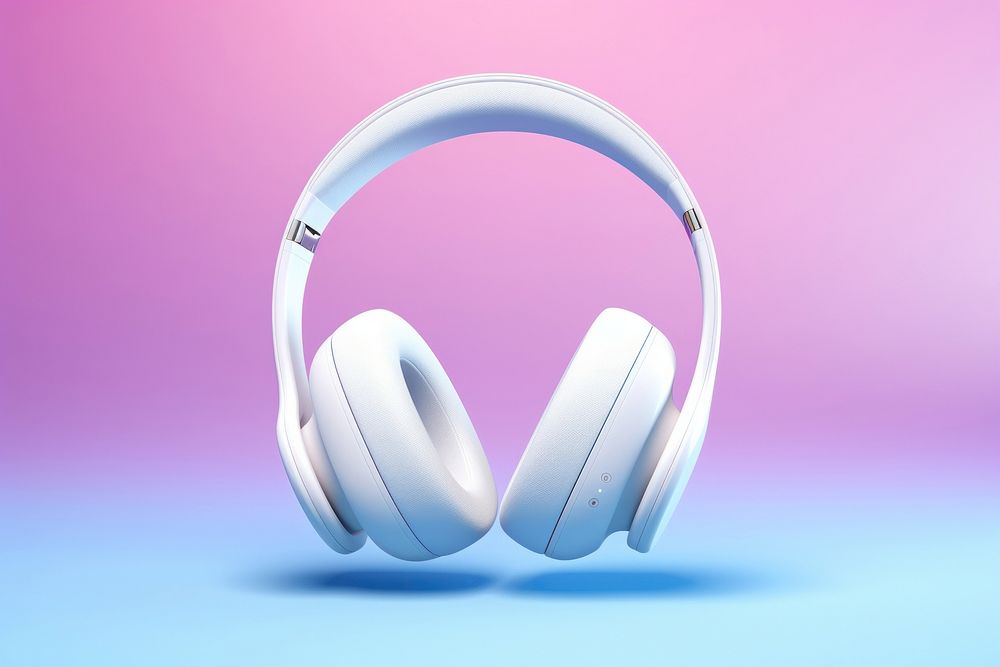 White headphones headset electronics technology.