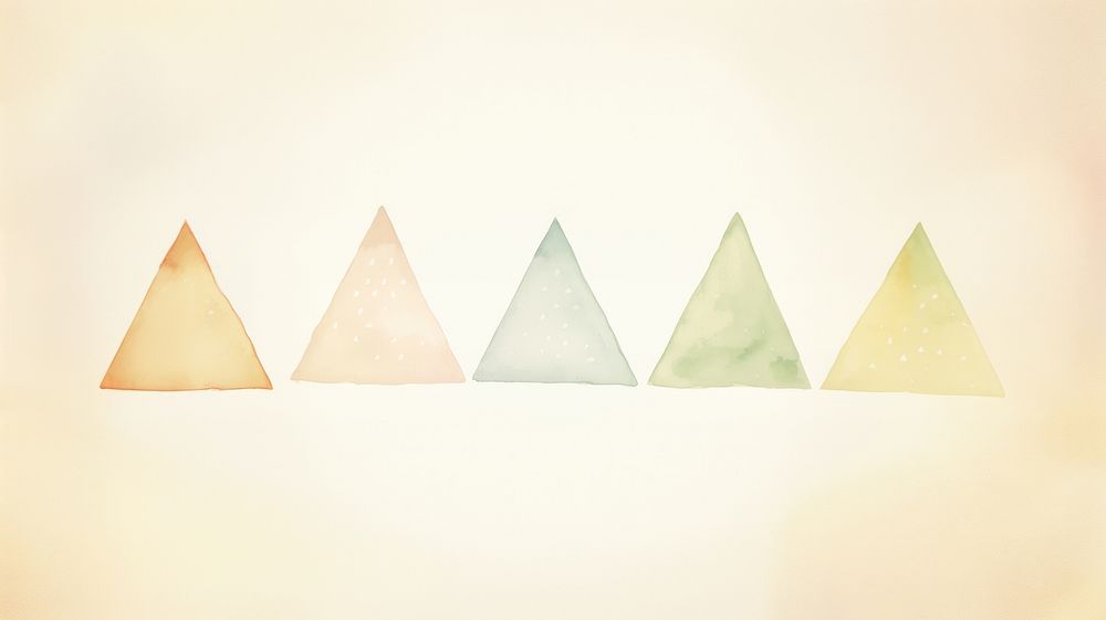 Triangles as divider line watercolour illustration creativity yellow shape.