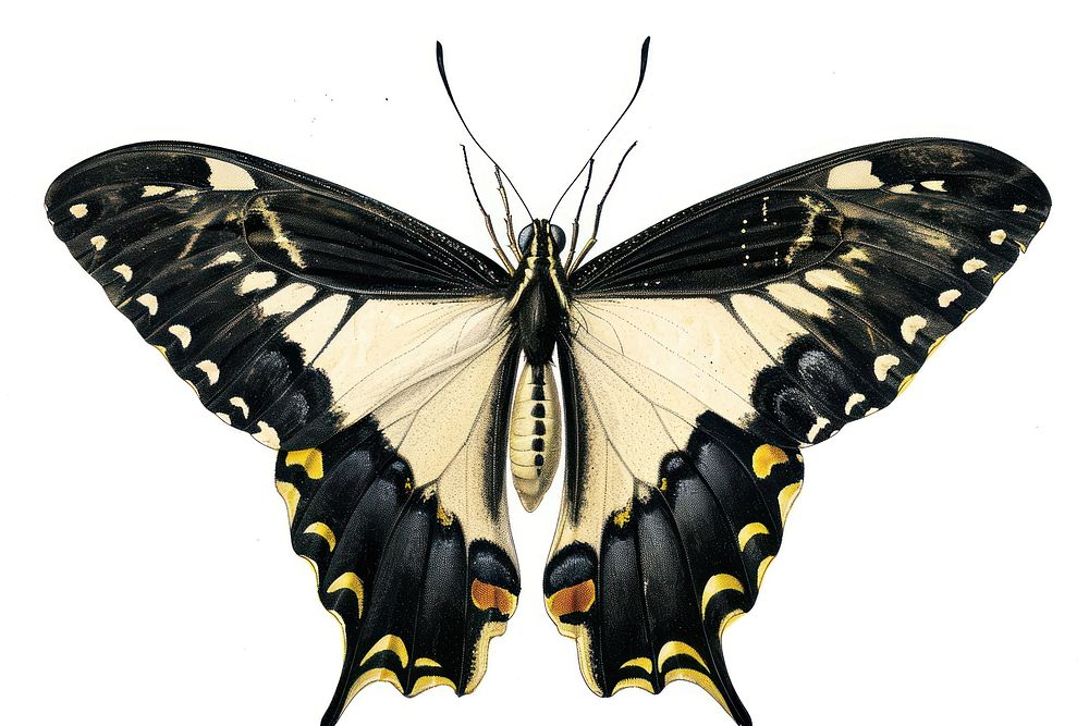 Vintage illustration of a butterfly animal insect moth. AI generated Image by rawpixel.