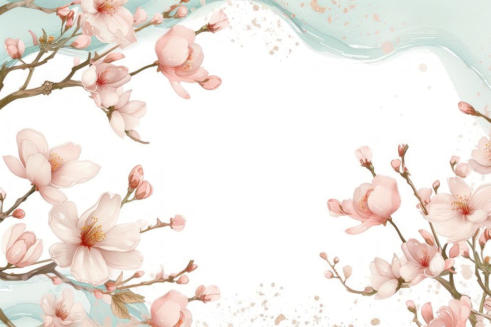 Vine with frame backgrounds blossom flower.