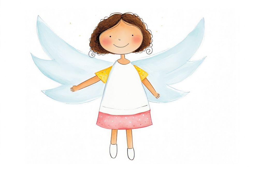 Girl angel cartoon child kid. AI generated Image by rawpixel.
