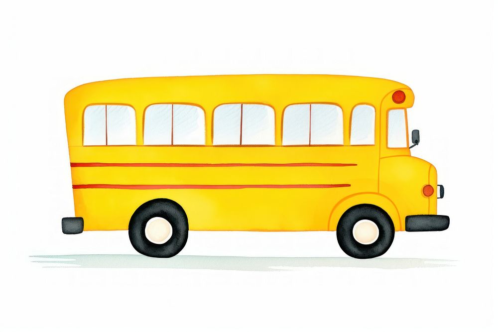 Yellow school bus vehicle cartoon wheel. AI generated Image by rawpixel.