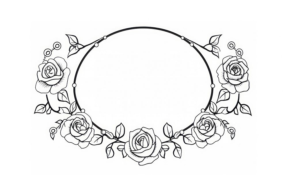 Rose pattern circle flower.
